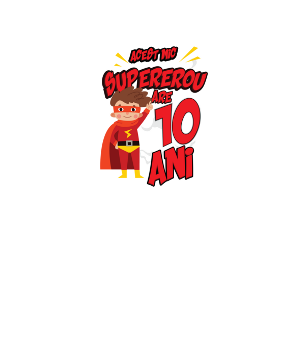 Acest mic supererou are 10 ani model negru pe tricou