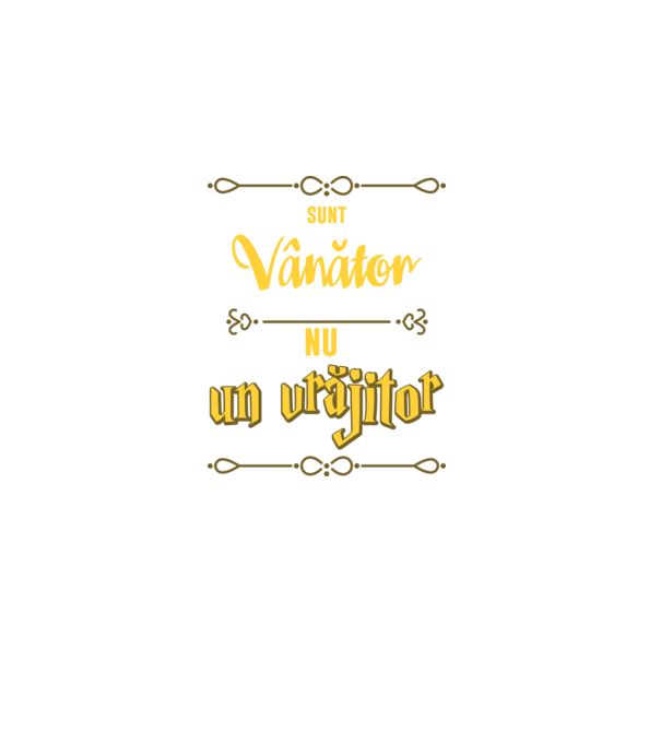 Sunt vânător, nu un magician model negru pe tricou