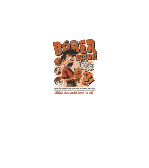 Bobr Kurwa comic model mentă pe tricou