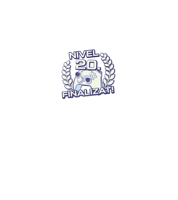 Nivel 20 finalizat! model negru pe tricou
