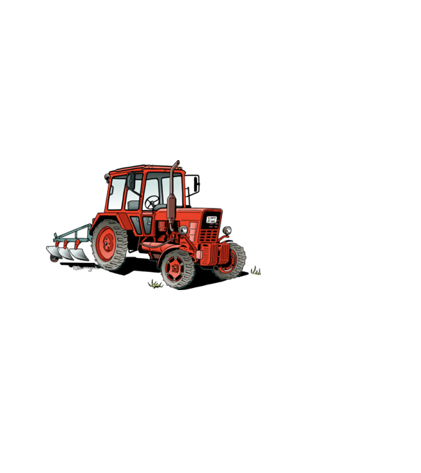 TRACTOR model albastru deschis pe tricou