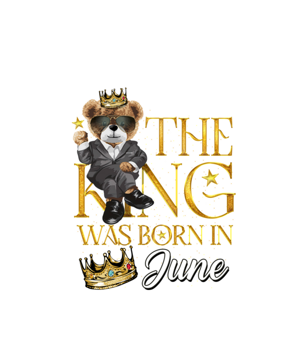 The king was born int JUNE model alb pe tricou