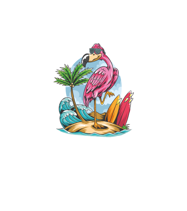 Surfer flamingo model negru pe tricou