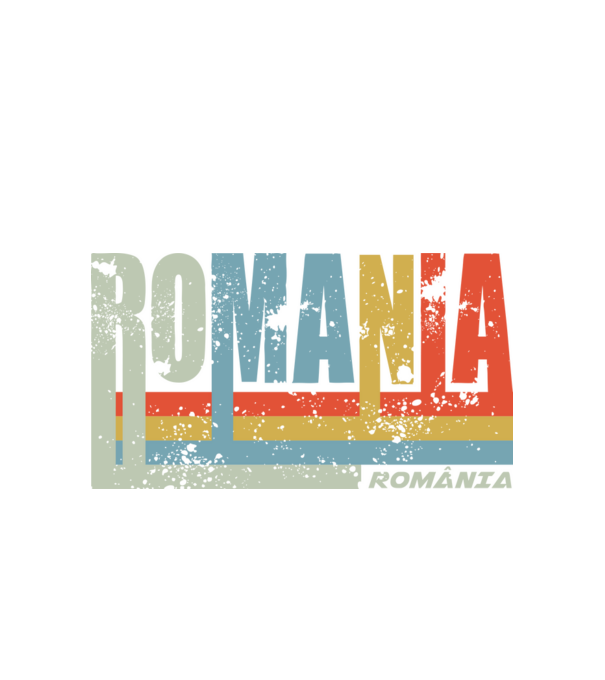 România retro model alb pe tricou