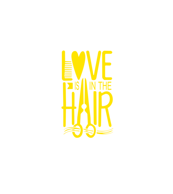Love is in the hair model negru pe tricou