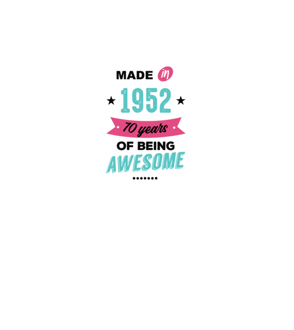 MADE in 1952 model alb pe tricou