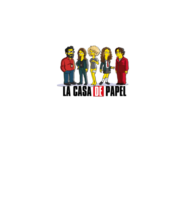 la casa de papel simpson model alb pe tricou
