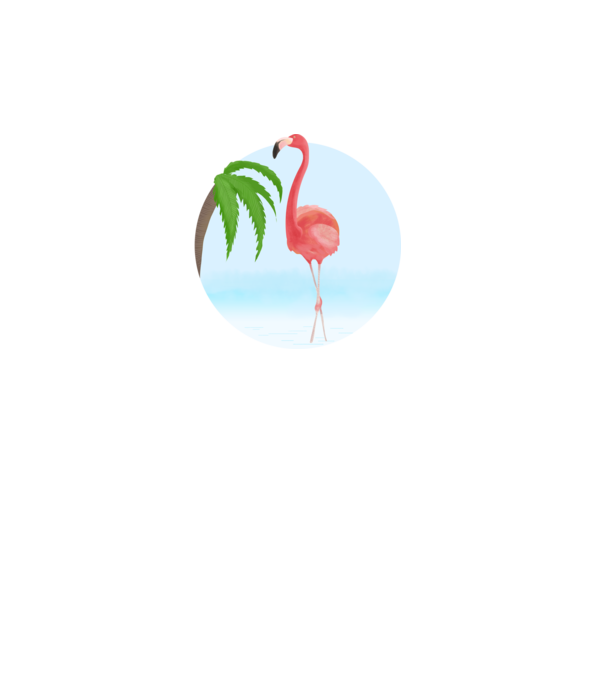 Flamingo model alb pe tricou