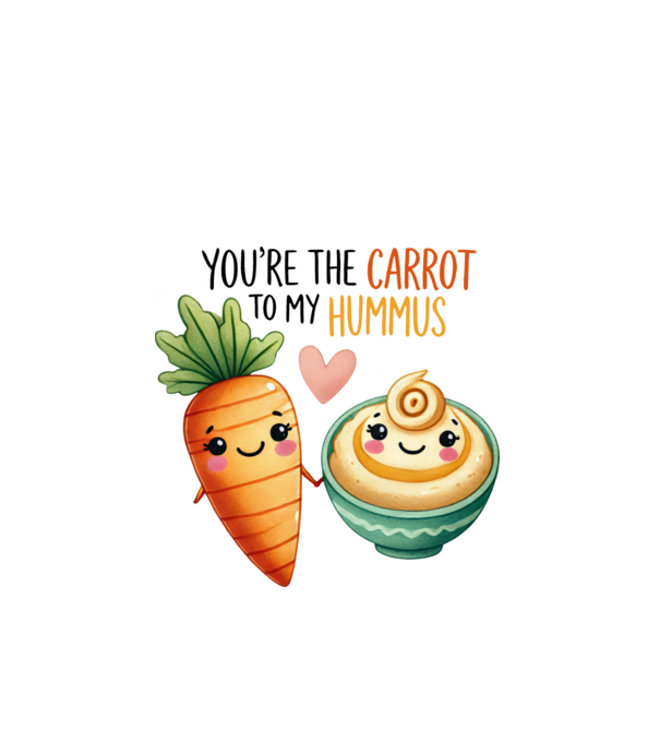 Carrot to my Hummus model alb pe tricou