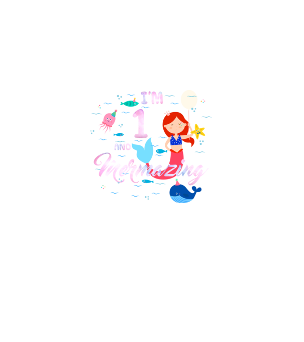 Mermazing Birthday 1 model negru pe tricou