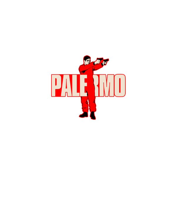 palermo la casa de papel model negru pe tricou