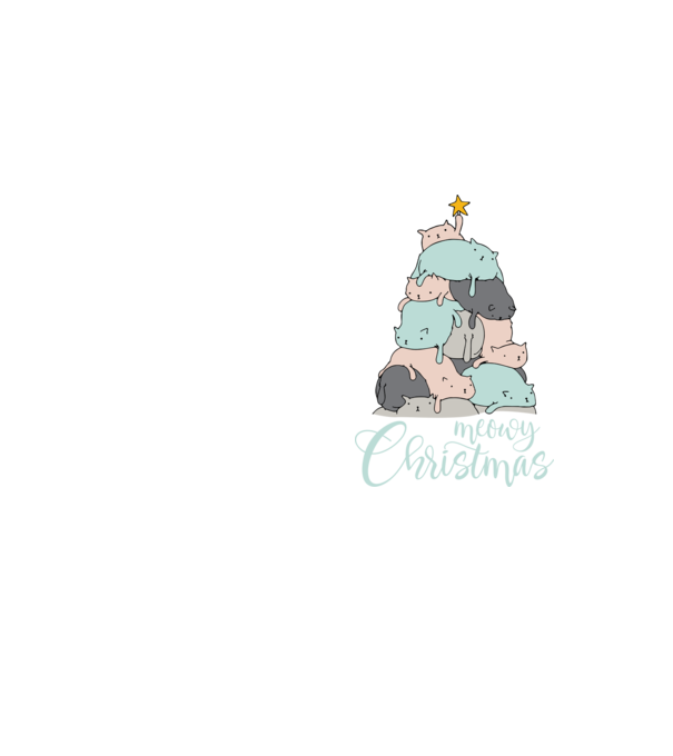 Meowy Christmas model galben neon pe tricou
