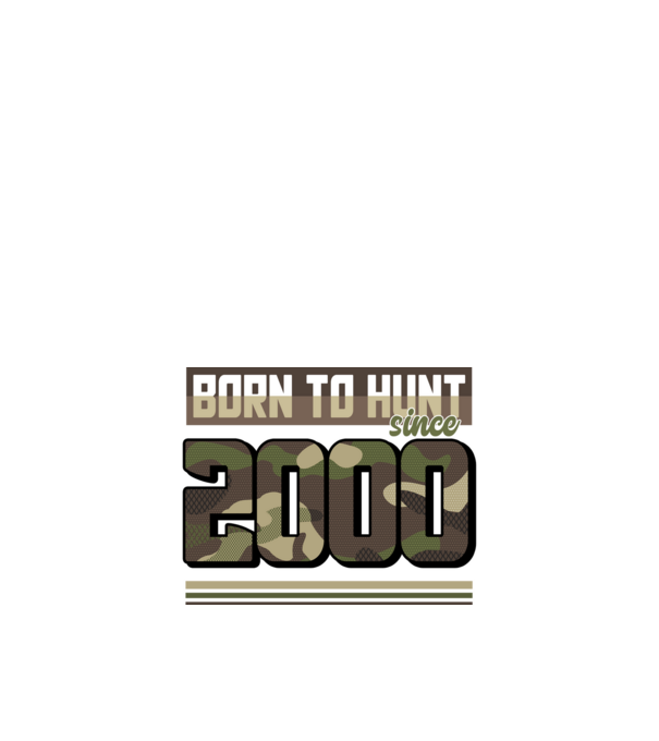 Born to hunt since 2000 model negru pe tricou