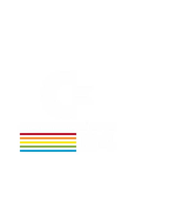 Commodore 64 logo on black model negru pe tricou