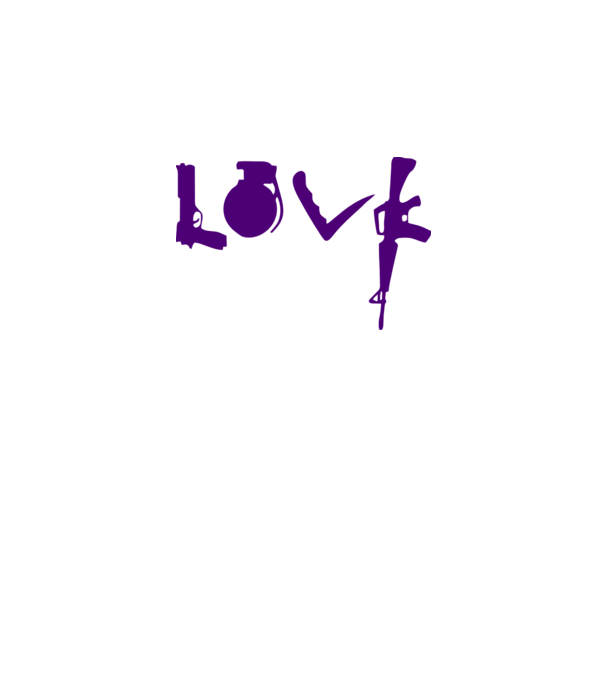 Lovegun model alb pe tricou