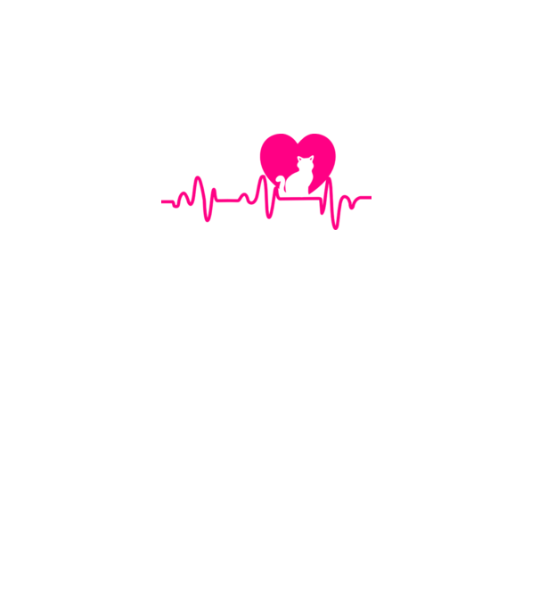 Pisică heartbeat model gri închis pe tricou