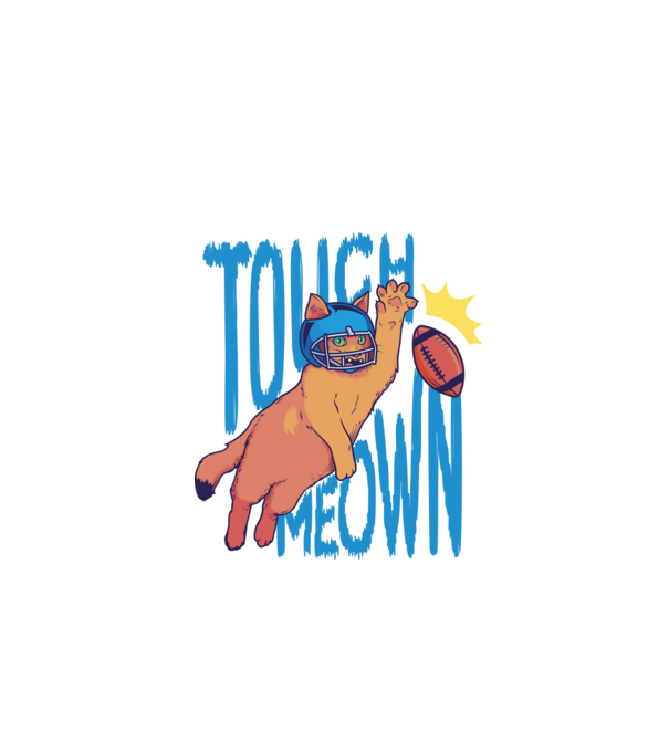 Touch Meow model negru pe tricou