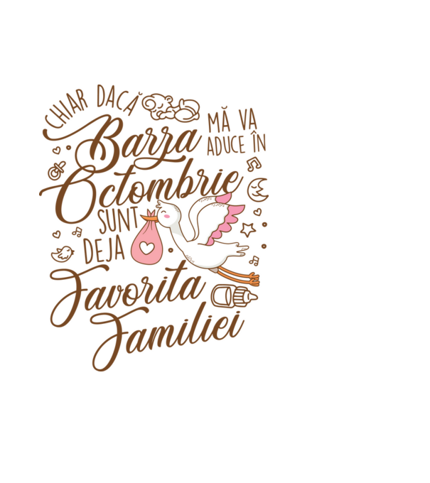 Favorita familiei OCTOMBRIE model negru pe tricou