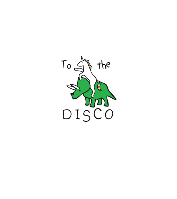 To the disco! model alb pe tricou