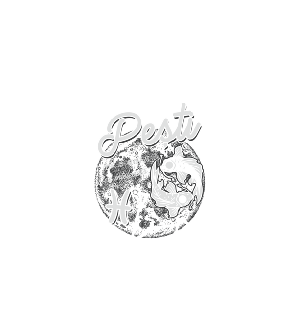 Zodiac femeie PEȘTI retro model negru pe tricou