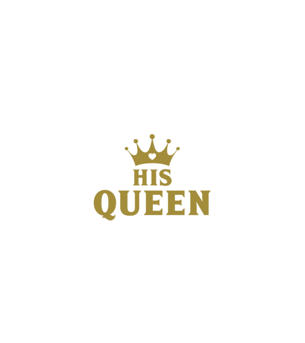 His Queen model negru pe tricou