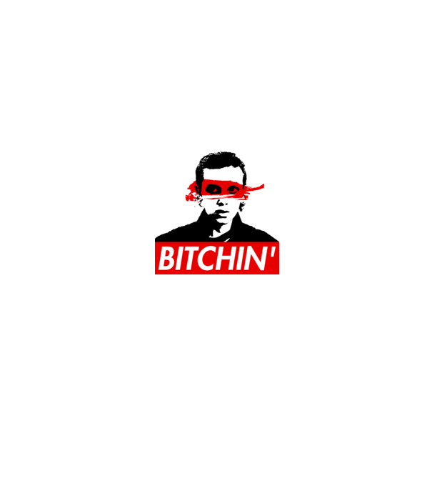 bitchin eleven model alb/roșu pe tricou