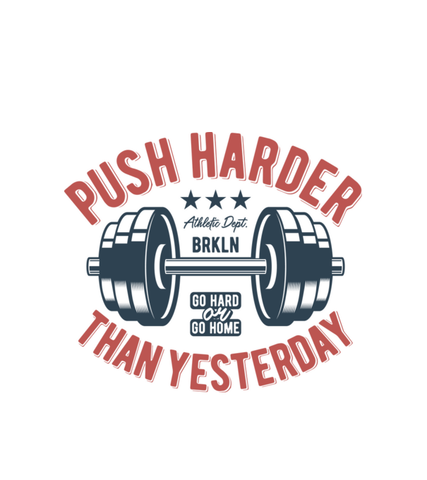 push harder model alb pe tricou