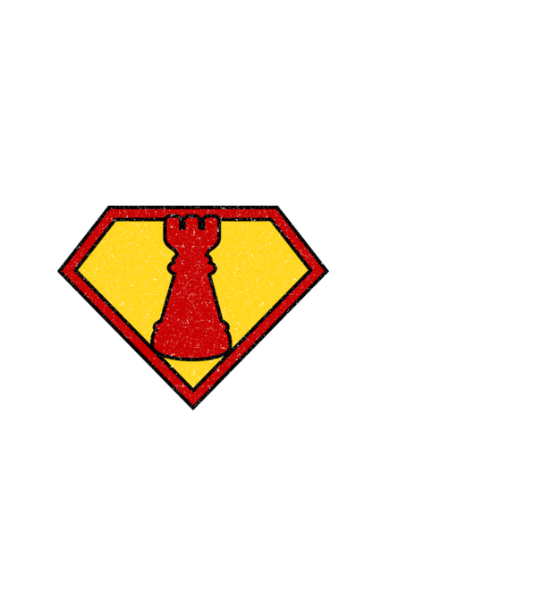 SuperChess turnul de sah model alb pe tricou