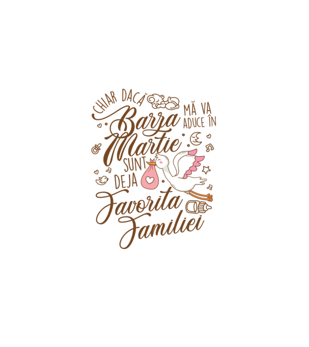 Favorita familiei MARTIE model alb pe tricou