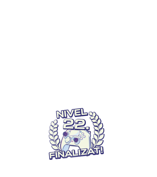 Nivel 22 finalizat! model negru pe tricou
