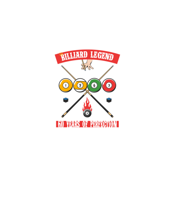 Billiard legend born in 1963 model negru pe tricou