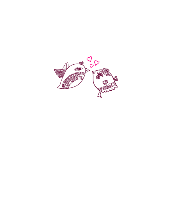 lovebirds model alb pe tricou