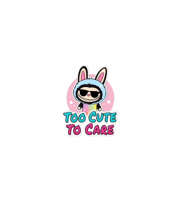 Too cute to care model negru pe tricou