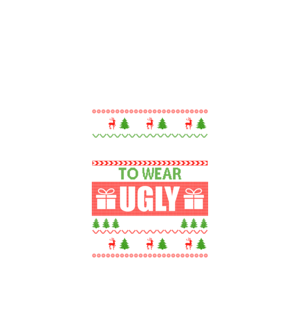 Too Cute for ugly sweater model negru pe tricou