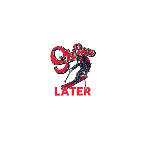 Ski you later model albastru jeanși pe tricou