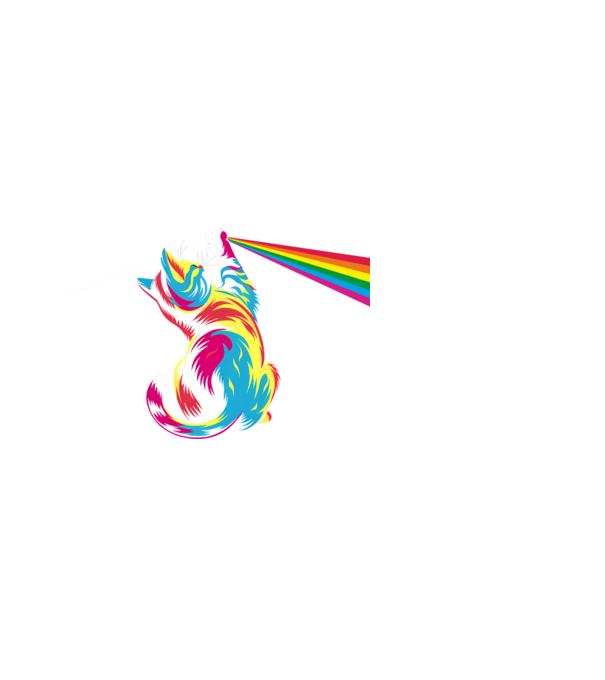 Pisica prismă model negru pe tricou