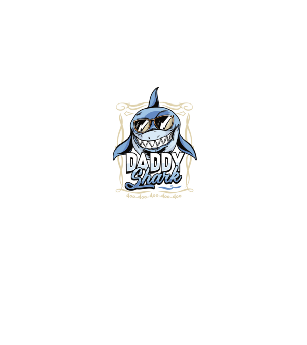 Daddy Shark model albastru jeanși pe tricou