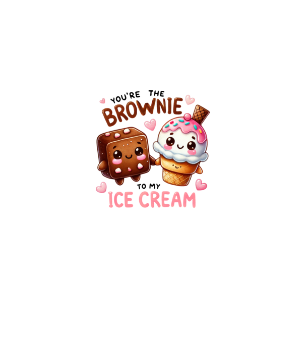 Brownie to my Ice Cream model alb/roșu pe tricou