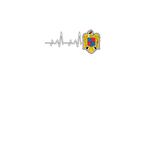 ROMANIA heartbeat model negru pe tricou