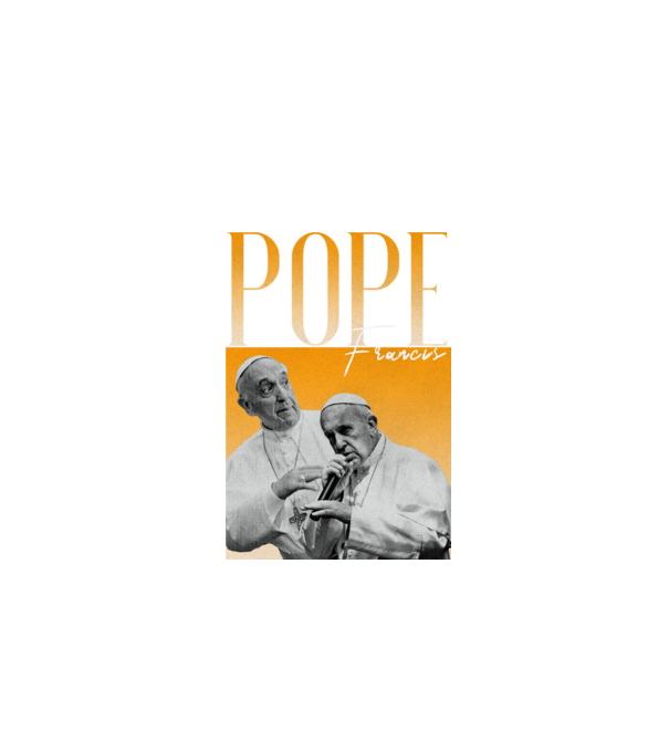 Pope Frances 90s poster model negru pe tricou
