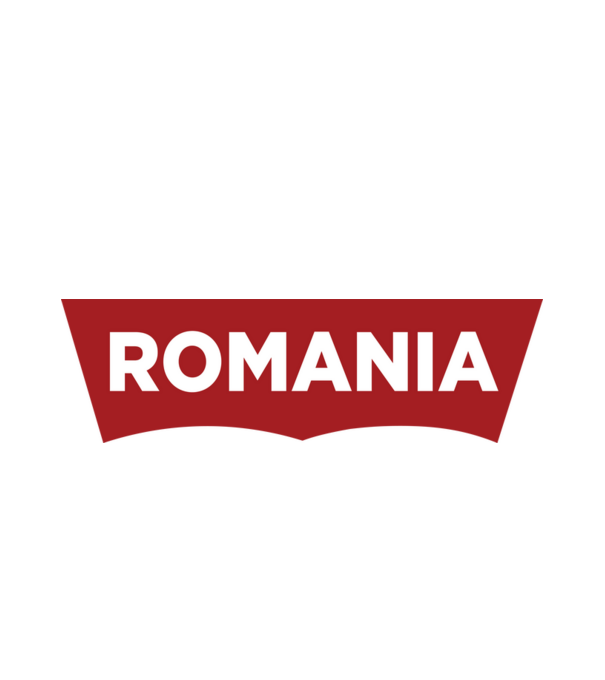 România levis model alb pe tricou