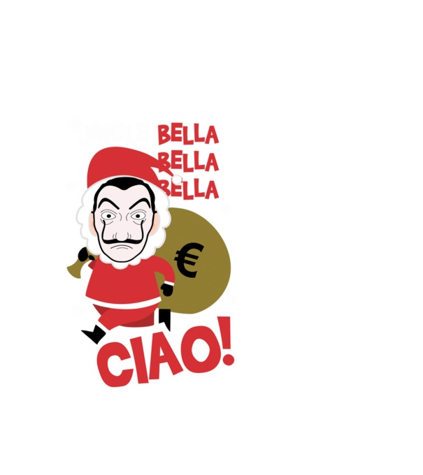 jingle bella christmas la casa de papel model alb pe tricou