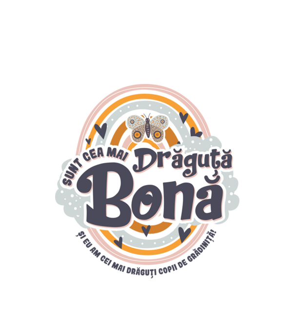 Sunt cea mai drăguță bonă! ... și eu am cei mai drăguți copii de grădiniță! model alb pe tricou