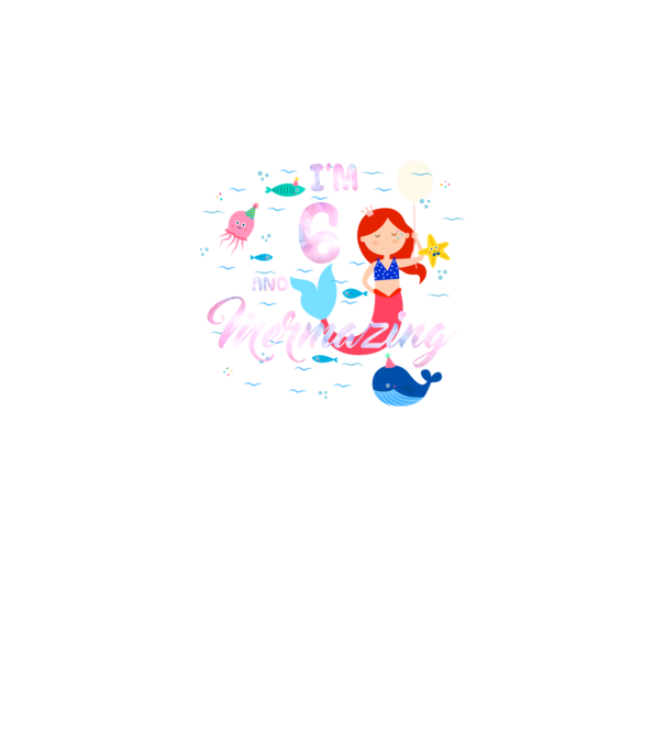 Mermazing Birthday 6 model negru pe tricou