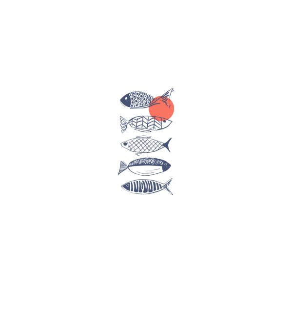 Fish model alb pe tricou