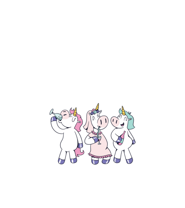 unicorn Bachelorette model alb pe tricou