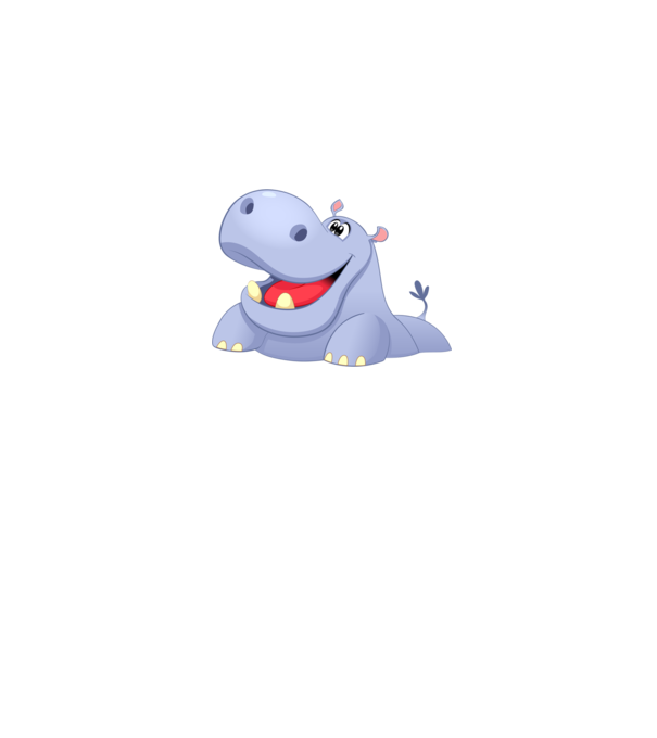 Cute Hippo model negru pe tricou
