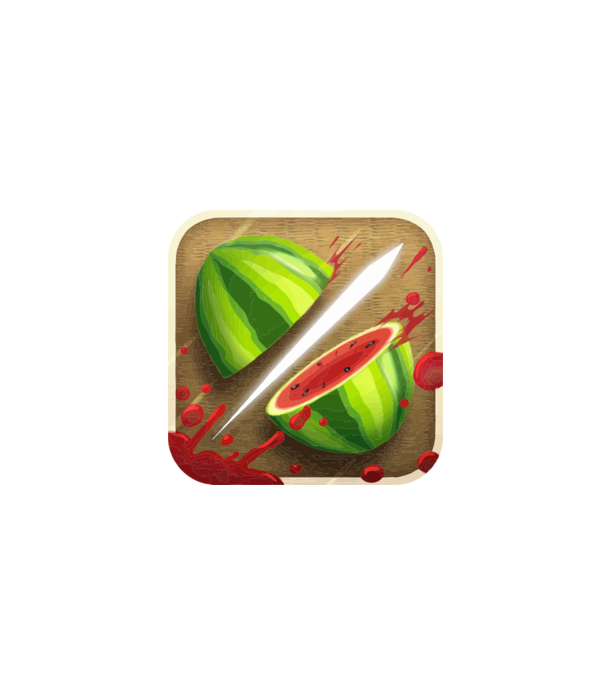 Fruit Ninja Icon model alb pe tricou