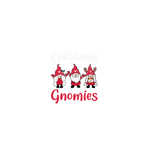 Christmas with my gnomies model negru pe tricou