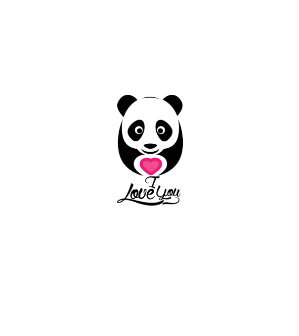 PandaHeart model alb pe tricou